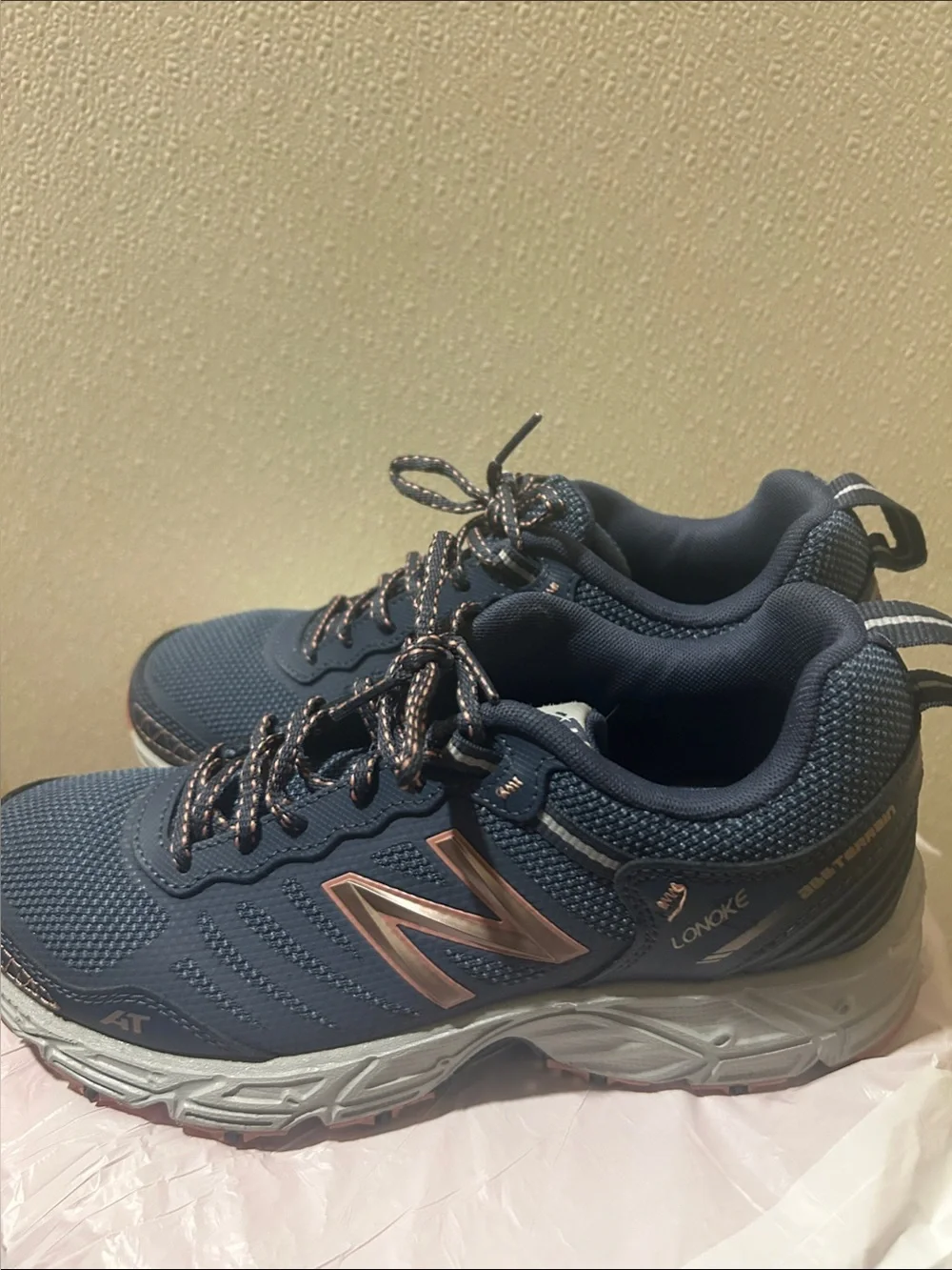 New Balance Women’s Navy with Rose Gold Accent Sneakers